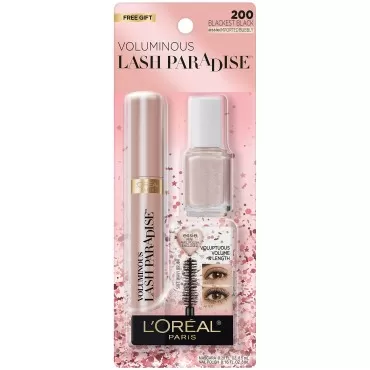 L'Oreal Paris Voluminous Makeup Lash Paradise Mascara, Voluptuous Volume, Intense Length, Feathery Soft Full Lashes, No Flaking, No Smudging, No Clumping, Blackest Black, 1 kit