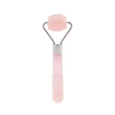 Skin Gym Rose Quartz Mini Roller Facial Massager f...