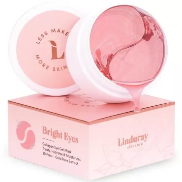 Rose Golden Under Eye Collagen Gel Mask - Bright Eyes Anti Aging Treatment For Dark Circles, Puffy Eyes, Bags, Fine Lines - 30 Pairs (60 Total Rose Gold Patches)