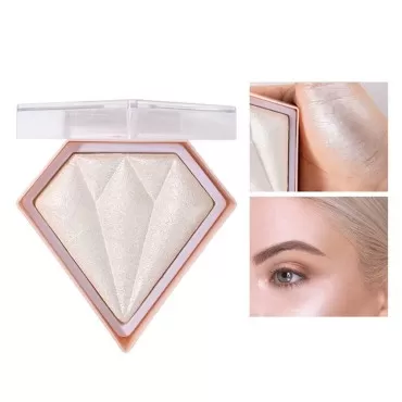 AKARY Face Glitter Blush Pink Shimmer Highlighter Blusher Powder Makeup Cosmetics Facial Contour Corrector Shine Rouge (#01 Pearl White)