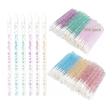 300PCS Glitter Crystal Lip Brush, Disposable Cryst...