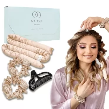 Heatless Hair Curler - 6A Grade, 22 Momme Mulberry Silk Heatless Curlers - Heatless Curling Rod Headband - No Heat Curlers for Damage-Free Hair - Easy to Use Heatless Curls for Long Hair