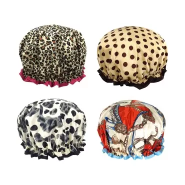 WishLotus Shower Cap, Printed Thick Double-Layer W...