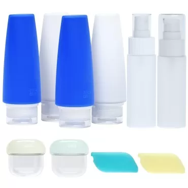 Valourgo 10 Pack Travel Bottles Set for Toiletries, 3 Ounce Portable Travel Size Containers Leak Proof Spray Bottles Tubes Shampoo Conditioner Accessories with Label
