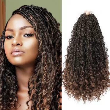 12inch Goddess Box Braids Crochet Hair Bob Goddess...