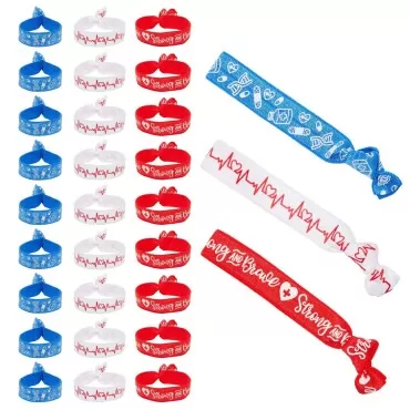 30-Pack Elastic Hair Tie Ribbons in 3 Colors, No C...