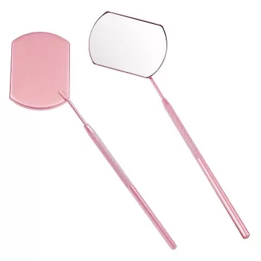 Embagol Mirror for Eyelash Lash Mirror Extra Large Square Lash Mirror for Lash Extension Supplies Detachable Stainless Steel Makeup Mirror Eyelash Extensions Accessories Pink