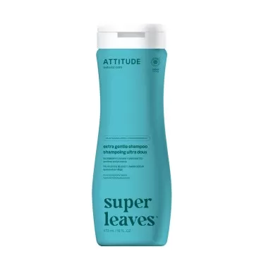 ATTITUDE Extra Gentle Shampoo, EWG Verified, Hypoallergenic, Plant- and Mineral-Based Ingredients, Vegan and Cruelty-free, Unscented, 16 Fl Oz