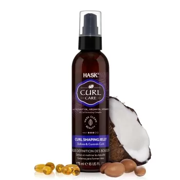HASK CURL CARE Curl Shaping Jelly - vegan formula, cruelty free, color safe, gluten-free, sulfate-free, paraben-free - 6 FL Oz