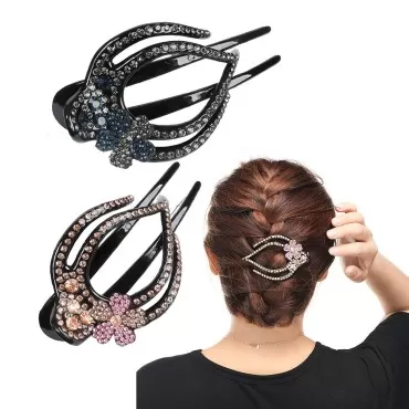 Yusier 2PCS Heart-Shaped Rhinestone Hair Clips for...