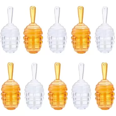 FZBNSRKO 10 Pcs Empty Lip Gloss Tube Honey Pots Shaped Reusable Wand Tubes Refillable Lipgloss Containers(mixed color,9ml)