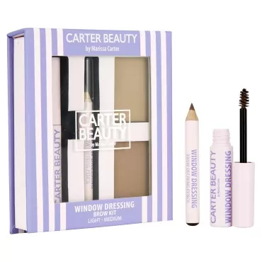 Carter Beauty By Marissa Carter Window Dressing Brow Kit -Great For On-The-Go Beauty - Light To Medium - 0.08Oz Brow Powder, 0.1Oz Brow Gel, 0.01Oz Brow Pencil - 3 Pc, Light - Medium