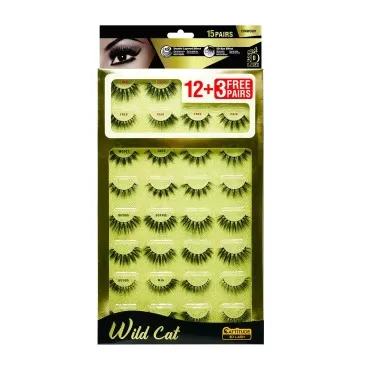 EBIN NEW YORK Cattitude 3D Lash 15 Pair - Wild Cat 3D Lash Super Soft Widen Eyes Seamless & Natural Look