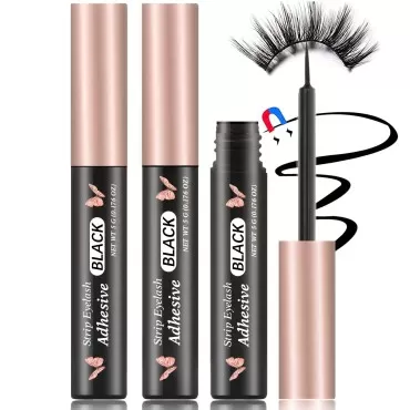 Magnetic Eyeliner 3PCS Smudge Resistant Magnetic liner,Works with All Magnetic Eyelashes,No iron powder and Natural Look,Easy to apply and No Glue needed (3PCS, Rose Gold+Black)