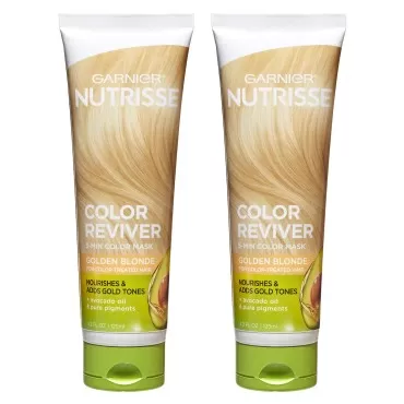 Garnier Hair Color Nutrisse Color Reviver 5 MIN Color Mask, Golden Blonde for Color Treated Hair to Nourish & Adds Gold Tones (For Golden Blondes), 4.2 Fl Oz, 2 Count (Packaging May Vary)