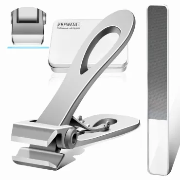 EBEWANLI Straight Edge Nail Clipper, 17mm Wide Jaw Opening Extra Large Toenail Clippers for Thick Nails, Heavy Duty Toe Nail Clippers for Men, Adult, Seniors Thick Toenails