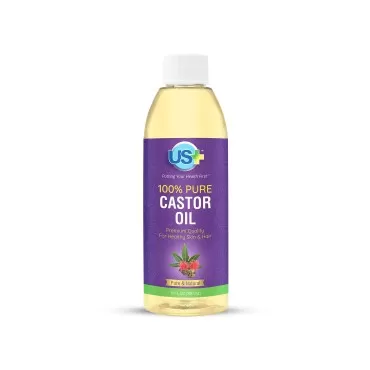 10oz US+ 100% Pure Castor Oil - Cold-Pressed, Unre...