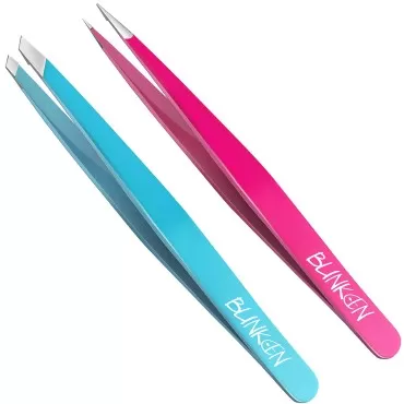 Tweezers for Eyebrows,Blinkeen 2 Pack Tweezer Set,Precision Tweezers for Ingrown Hair/blackhead/craf/splinter,Professional Eyebrow Tweezers.