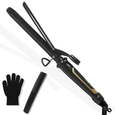 1 Inch Curling Iron with Ceramic Coating Barrel for Long/Medium Hair, Extra Long Iron,Instant Heat up to 450°F clamp,Hair Waving Style Tool Girls & Women