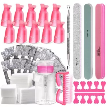 Gel Nail Polish Remover Tools Kit Acetone Acrylic ...