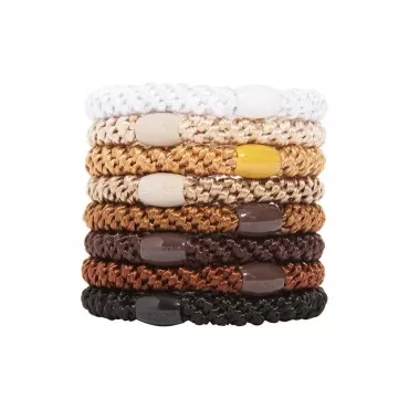 L. Erickson Grab & Go Ponytail Holders Set of 8 - Camelback