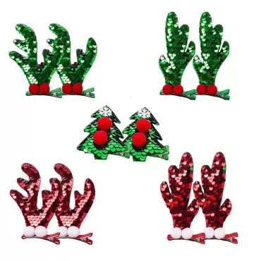 10 Pcs Cute Antlers Christmas Hair Clips MGPFERD S...