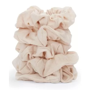 Kitsch Scrunchies for Women's Hair - Organic Cotton Knit Hair Scrunchies | Large Hair Ties for Women | Hair Tie Scrunchies for Girls | Scrunchie | Hair Bands & Ponytail Holders, 5pc (Cream)