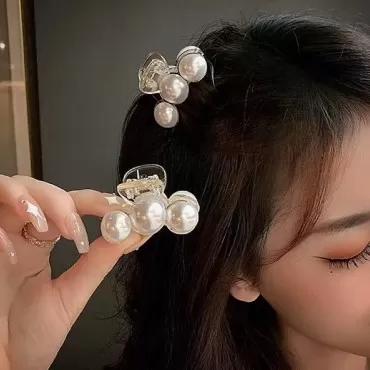 Xerling Girls Hair Claw Clips for Women Pearl Hair...