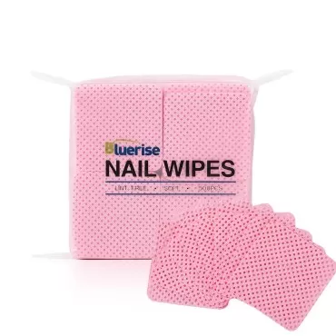 BLUERISE Lint Free Nail Wipes Pink 500pcs Nail Pol...