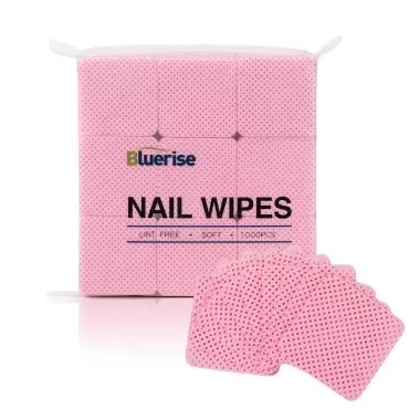 BLUERISE Lint Free Nail Wipes Pink 1000pcs Nail Po...