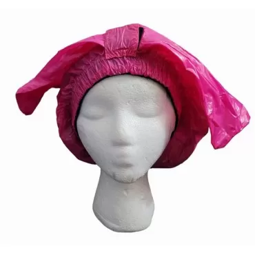 Long Shower Cap Bonnet with Drawstring and Velcro Waterproof Hairstyle Saver Protective Shower Cap for 22 inch Weave Braids Locs (Pink)
