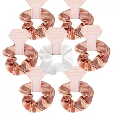 7 Pack Bachelorette Hair Ties Bridesmaid Scrunchies,Bridal Shower Bachelorette Party Favors Bridesmaid Proposal Gifts,To Have and To Hold Your Hair Back(Rose Gold)