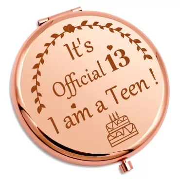 Happy 13th Birthday Gifts For Girls Teenager Travel Makeup Mirror 13 Year Old Birthday Gifts For Daughter Granddaughter Niece Best Friend Sister 13th Birthday Gifts for Her Compact Makeup Mirror