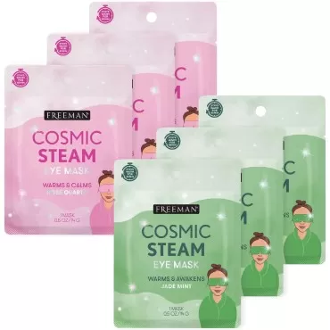FREEMAN Cosmic Steam Eye Mask Bundle, Jade Mint & Rose Quartz Self Warming Eye Masks, Aromatherapy For Stress Relief & Energy Boosting, Skincare Treatment For Tired, Puffy Eyes, Cruelty-Free, 6 Count