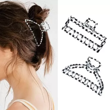 Brinie Grip Hair Clip Checkerboard Hair Claw Clips...