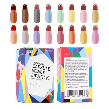 16 Pcs Mini Capsule Lipstick, Matte Waterproof Lip...