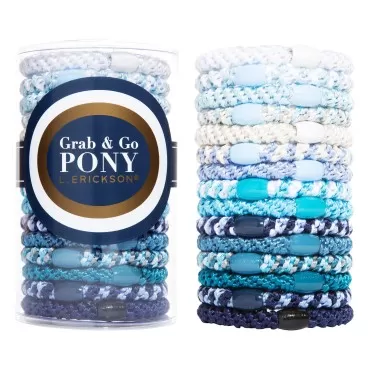 L. Erickson Grab & Go Ponytail Holders Set of 15 - Coastal
