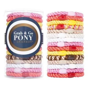 L. Erickson Grab & Go Ponytail Holders Set of 15 - Molokini
