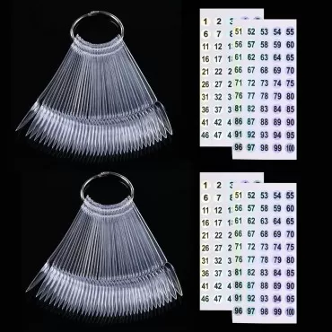 100 ps Nail Swatch Sticks with Number Stickers, Na...