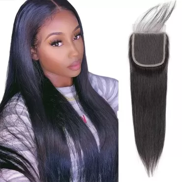 12A Brazilian Straight 4x4 HD Lace Closure Free Pa...