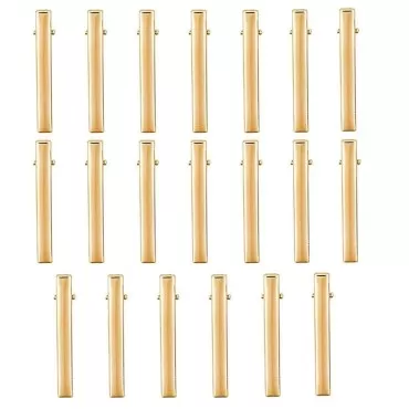 Alligator Hair Clips 20pcs Gold Metal Hair Clamps DIY Hairbow Hairpin Crafts Accessory for Arts Crafts Projects Hair Styling and Makeup (Type B)