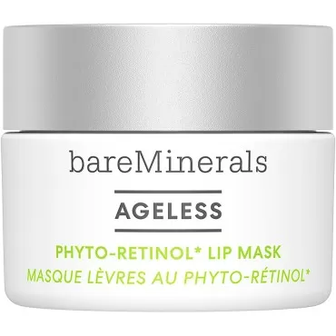 bareMinerals Ageless Phyto-Retinol Lip Mask with Plant-Based Retinol Alternative + Hyaluronic Acid, Leave-On Lip Sleeping Mask, Vegan