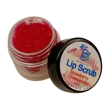 Diva Stuff Ultra Hydrating Lip Scrub for Soft Lips, Gentle Exfoliation, Moisturizer & Conditioner, ¼ oz - Made in the USA (Strawberry Cheesecake)