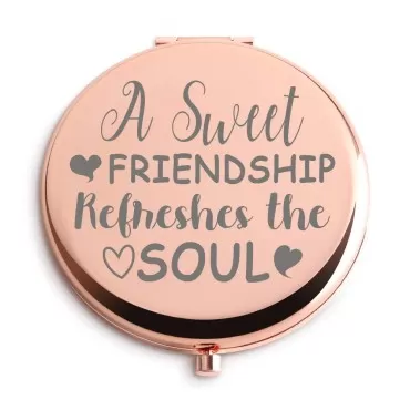 Dyukonirty Friendship Gifts for Women Friends A Sweet Friendship Refreshes The Soul Makeup Mirror Christmas Birthday Thanksgiving Day Graduation Unique Inspirational Gifts for Bestie