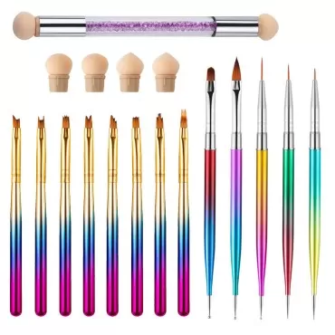 Nail Brushes Gel Nail Art Brushes for Flower Drawi...
