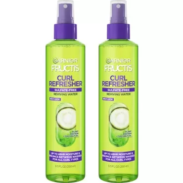 Garnier Fructis Curl Refresher Reviving Water Spray, Sulfate Free, 8.5 Fl Oz, 2 Count (Packaging May Vary)