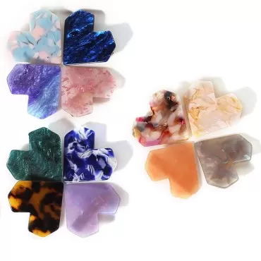12Pcs Acrylic Resin Heart Hair Clips Hair Barrette...