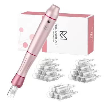 Microneedling Pen Professional K7 Cordless Skin Care Tool Kit 0.25mm for Face and Body Electric Pink by Mookardilane Pro kit w/ 25 pcs tips