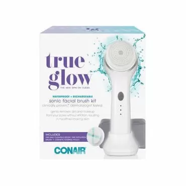 Conair True Glow Sonic Facial Brush Kit, Waterproo...