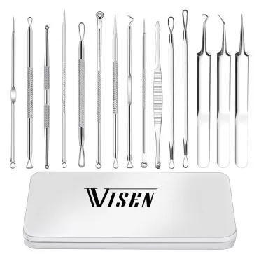 15 PCS Pimple Popper Tool Kit,Blackhead Remover Co...